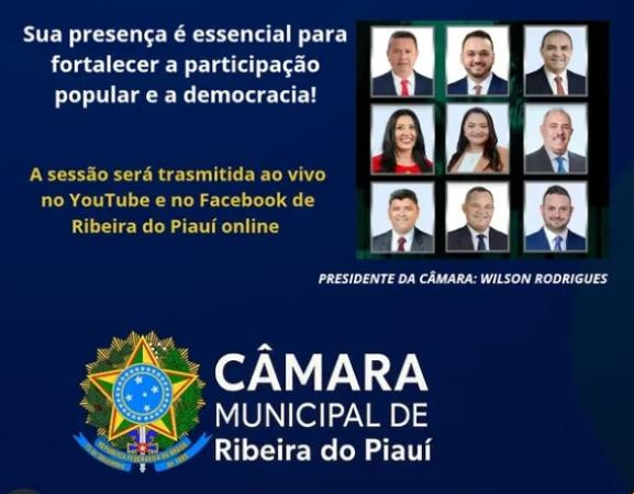 Câmara Municipal  de Ribeira do Piauí informa seu no Instagram Oficial a toda sociedade.